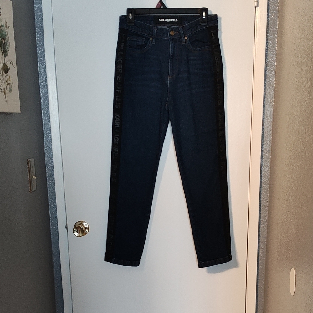 Karl Lagerfeld Women's Navy Straight Leg Jeans